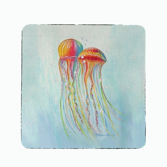 Betsy Drake CT1095 Colorful Jellyfish Coaster - Set of 4