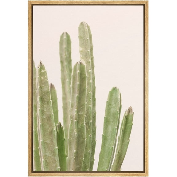 wall26 Framed Canvas Print Wall Art Southwest Tropical Desert Green Saguaro Cactus Nature Wilderness Photography Realism Floral Botanical Multicolor for Living Room, Bedroom, Office - 16"x24&quo