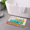 thumbnail image 3 of FJPT Happy Spring Love Truck Flower Pattern Non Slip Flannel Polyester Floor Mat For Bathroom Kitchen Bedroom Decor 31.5x19.7 inch, 3 of 5