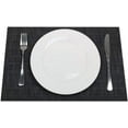 thumbnail image 6 of Placemats Set of 6 Woven Vinyl Place Mats for Dining Table Wipe Clean Stain Resistant Table Mats Indoor Outdoor (6, Black), 6 of 6