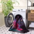 thumbnail image 3 of Safavieh Daytona Chodak Abstract Polyester Machine Washable Area Rug, Black/Fuchsia, 5'1" x 7'6", 3 of 9