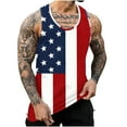 thumbnail image 2 of WAENQINLA Men's 4th of July Tank Tops Big and Tall American Flag Sleeveless T-Shirt Bodybuilding Fitness Muscle Tee Shirts, 2 of 7