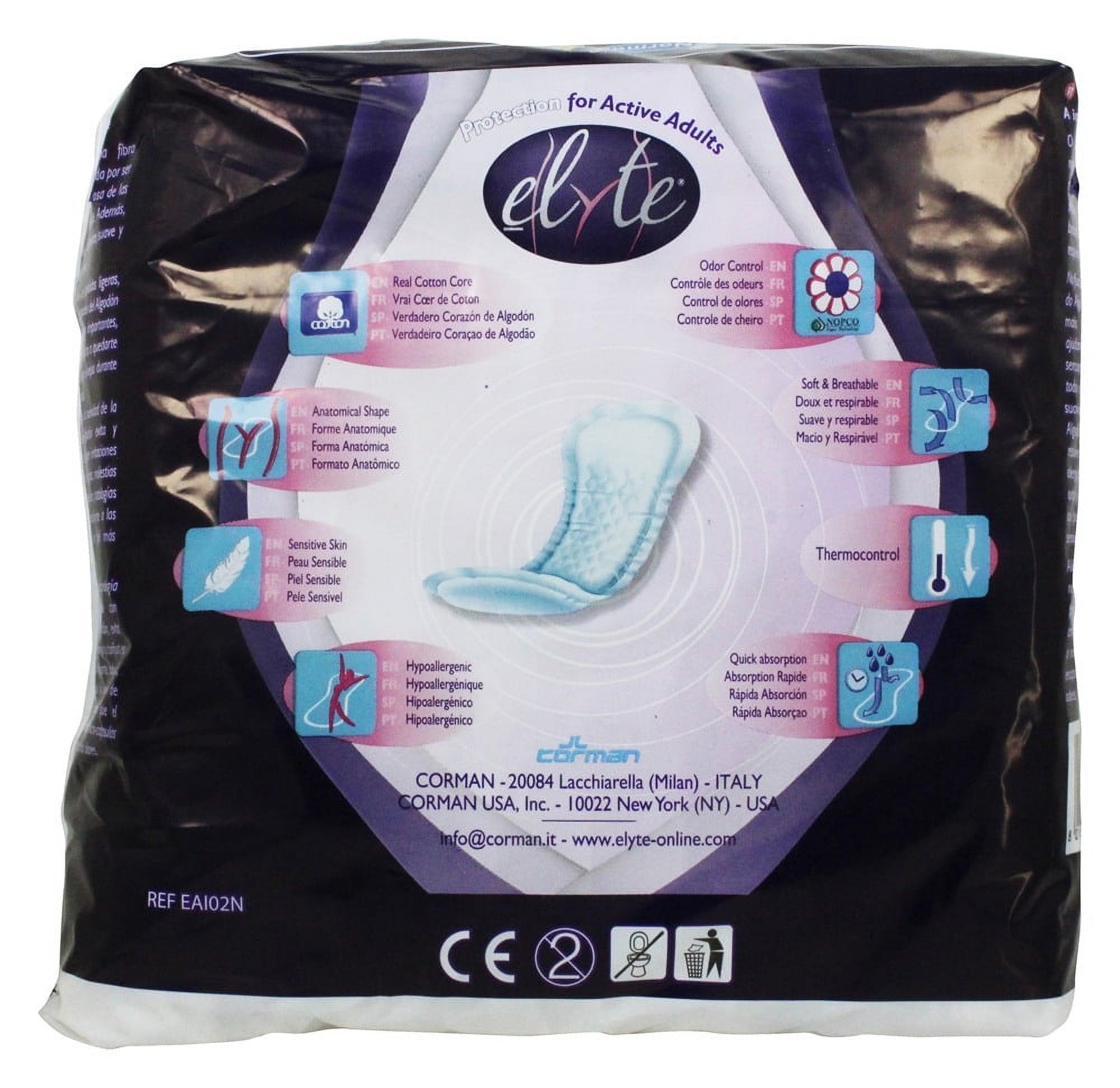 Elyte 100% Pure Cotton Bladder Control Pads-Super Absorbent and Sensitive Skin Safe, Normal