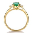 thumbnail image 3 of Trilogy Half Carat oval cut Emerald and Round Diamond Engagement Ring in Yellow Gold, 3 of 4