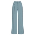 thumbnail image 4 of Chiccall Women's Pleated High Waist Wide Leg Dress Pants Solid Pocket Business Casual Commute Trousers, 4 of 8
