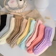thumbnail image 4 of Calcetines de terciopelo de visón sintético para mujer, calcetines de otoño e invierno gruesos y cálidos para el suelo, calcetines de felpa para el hogar, calcetines para dormir, ropa exterior, tubo, 4 of 6