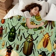 thumbnail image 3 of Colorful Insects Blanket Gifts for Women Men,Sofa Animal Throw Blanket Decor Gifts for Adult Who Love Bugs 80"X60", 3 of 7