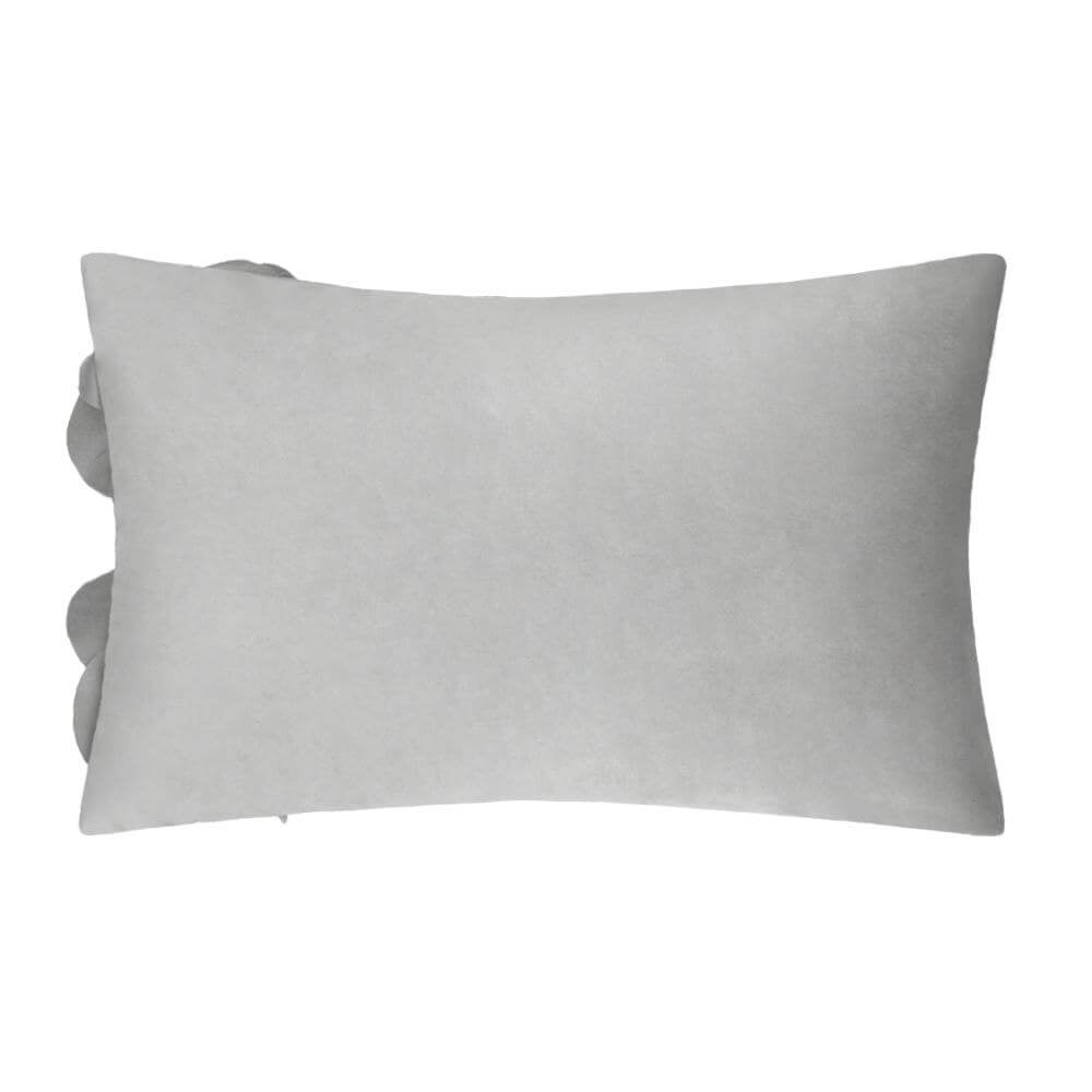 JWH 3D Decorative Soft Gey Velvet Rose Design Throw Pillow Covers for Bed Sofa Chair Decor 12x20inch Gray