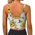 thumbnail image 3 of Vsdgher Bird Sunflowers Print Women Sleeveless Athletic Tank Top Built-in Bra Camisole Sports Vest for Yoga Running Fitness Exercise with Removable Pads, 3 of 8