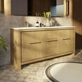 thumbnail image 2 of Lafarre 72 in W x 20 in D Rustic Acacia Double Bath Vanity, White Quartz Top, Gun Metal Faucet Set and 70 in Mirror, 2 of 9