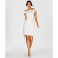 thumbnail image 1 of Adrianna Papell Womens Sequins Sheath Off-Shoulder Mini Dress, white, 10, 1 of 1