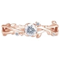 thumbnail image 2 of 1/2 Carat Center Round Cut Moissanite Lab Created Diamond Twisted Leaf Solitaire Engagement Promise Ring In 14K Rose Gold Over Sterling Silver(0.55 Cttw)-9.5, 2 of 6