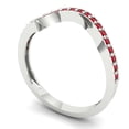 thumbnail image 2 of 0.16 ct Brilliant Round Cut Simulated Ruby 18K White Gold Stackable Band SZ 5.5, 2 of 6