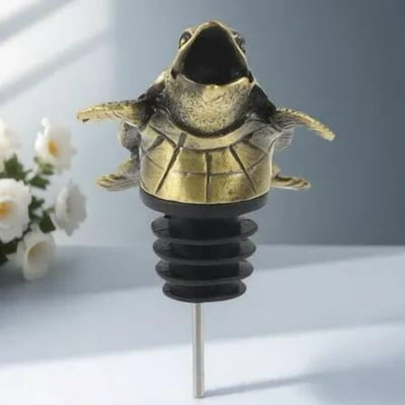 UKCOCO Olive Green Metal Wine Pourer Spout Turtle Style for Wine Bottles and Bar Use