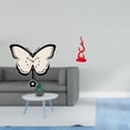 thumbnail image 2 of Reloj De Pared De Mariposa Acrílica Y Escultura Abstracta De Resina Con Forma De Fuego, Adorno Decorativo Moderno Que No Hace Tictac Para Oficina, Comedor, Habitación De Niños., 2 of 8