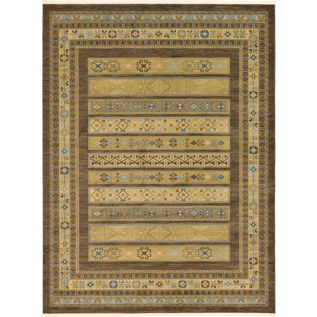Unique Loom Fars Collection Tribal Modern Casual Area Rug, 9 x 12 Feet, Brown/Beige