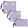 thumbnail image 2 of Haosy 3 Pack Reusable Ziploc Bags BPA Free Healthy Food Storage Bag Leakproof Sandwich Snack Freezer Bags Purple Block, 2 of 7