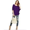 thumbnail image 5 of Made by Johnny Women's Scoop Neck Half Sleeve Batwing Dolman Top XXL DARK_PURPLE, 5 of 6