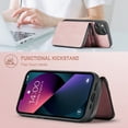 thumbnail image 7 of iPhone 13 Case,Dteck Magnetic Leather Detachable Wallet Functional Removable Case Shockproof Rubber Cards Holder Money Pocket Hybrid Kickstand Back Cover For Apple iPhone 13 6.1-inch,Pink, 7 of 7