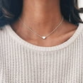 thumbnail image 4 of Collar en capas Collar con colgante de barra delicada Corazón dorado Cadena doble Mujer, Tamaño libre plata Sincero Electrónica, 4 of 5