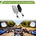 thumbnail image 2 of Espejos retrovisores universales de motocicleta ajustables, juego de 1, aleación de aluminio, plástico, negro, carbono negro, forma poligonal M8/M10, 2 of 7