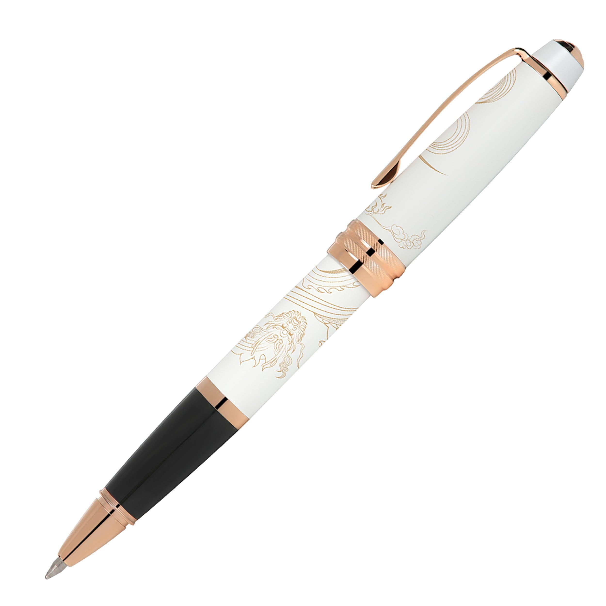 Cross Bailey™ Year of the Dragon Pearlescent White Lacquer Rolling Ball Pen with rose gold appointments