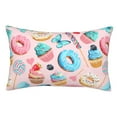 thumbnail image 1 of Fotbe Cupcakes and Donuts Funda de Almohada Decorativa Estilo Occidental, Lujo en Algodón, Fundas para Almohadas King, Cojín Estampado para Decoración del Hogar-16"x24", 1 of 6