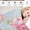 thumbnail image 3 of JRXY Pink Rose Floral Blanket Gifts for Women Girls Chic Flowers Romantic Vintage Style Spring Throw Blankets for Bed Room Couch Soft Lightweight Warm Cozy Decor White, 3 of 6