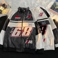 thumbnail image 5 of Nueva chaqueta americana de cuero Pu para primavera y otoño, traje de piloto de Hip-Hop callejero para motocicleta, Top bordado informal holgado y fresco de marca a la moda, 5 of 5