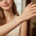 thumbnail image 4 of DVEATR Infinity Square Cut Birthstone Adjustable Bracelet 925 Sterling Silver Square Gemstone Tennis Bracelet with Box Chain for Women Gifts, 4 of 10