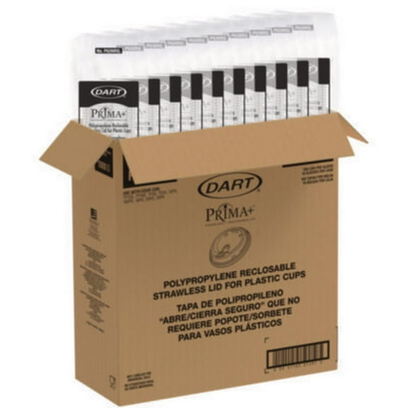 Dart P626RSL Prima Strawless Plastic Lids, Fits 12 Oz To 26 Oz Cold Cups, Clear, 100/sleeve, 10 Sleeves/carton