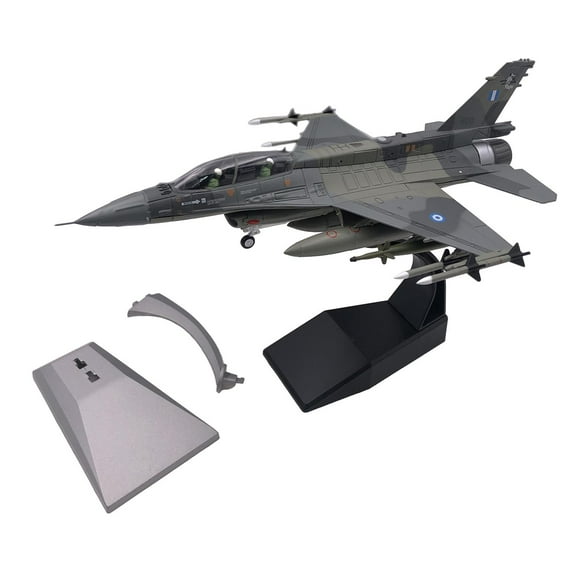 F16D Fighter a escala 1/72 fundido a presión con 2 soportes de exhibición decoración de escritorio modelo de avión para el hogar
