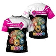 thumbnail image 4 of Personalized Team Name and Name colorful BINGO 3D Shirt, Custom Bingo game Shirts for Team, Men Women unisex T shirt (Purple, 2XL), 4 of 10