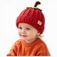 thumbnail image 3 of KPOPLK Pumpkin Knit Beanie Hat Infant Kids Toddler Boys Girls Cute Halloween Hat(One Size,Red), 3 of 7