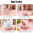 thumbnail image 4 of Mini Electric Onion Chopper with 2 Cups, Multi Electric Kitchen Blender Chopper 250ML+100ML, USB Rechargeable for Vegetables Fruits Meat (White), 4 of 5
