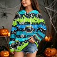 thumbnail image 2 of Grblisyd Halloween Girls and Boys Hoodie Cute Pumpkin Print Fleece Pullover Sweatshirt with Kangaroo Pocket, 2 of 5