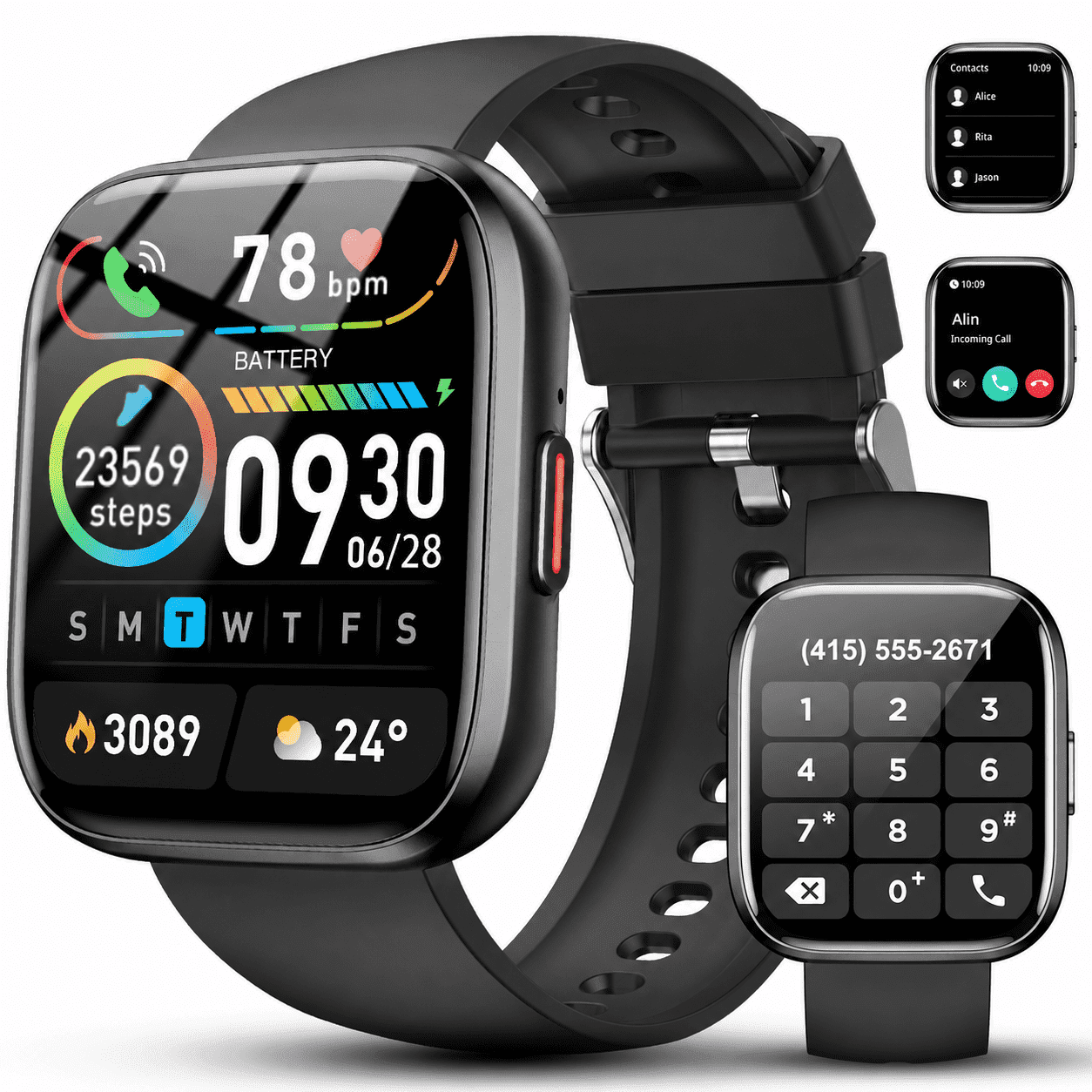 Smart Watch for Men Women Bluetooth Call, 1.85" HD Touch Screen Fitness Watch with Sleep Monitor, 112+ Sports Modes, IP68 Waterproof Activity Trackers for Android iOS