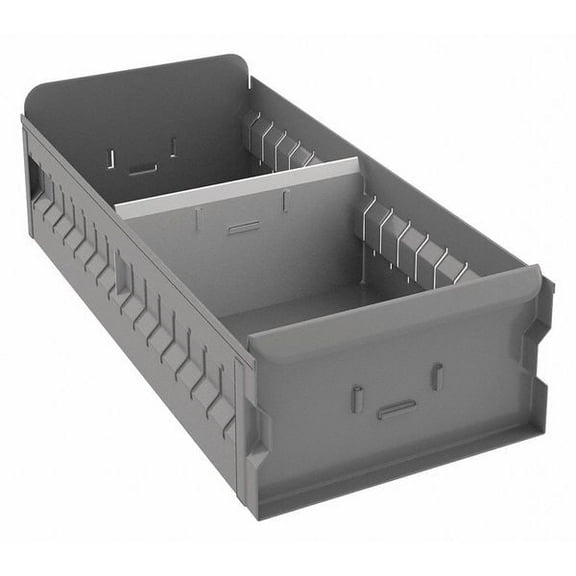 Drawer Storage Bin, Steel, Gray, 4 1/2 in H, 8 1/4 in W, 17 in L BX-818