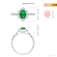 thumbnail image 4 of ANGARA Natural Oval Emerald Trillium Floral Shank Ring in 14K White Gold for Women (Size-7x5mm) | May Birthstone, Birthday, Anniversary, Jewelry Gift for Women | Natural Emerald Ring, 4 of 9