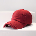 thumbnail image 4 of Funky Déchiré Chapeau de Papa Réglable Non Structuré Polo Style Bas Profil Casquette de Baseball Casual(orange), 4 of 5