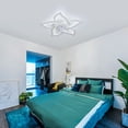 thumbnail image 6 of Garwarm Flower Ceiling Fans with Lights and Remote, 24 Inch Modern Low Profile Flush Mount Ceiling Fan, Dimmable LED Ceiling Light Fixture, Small Ceiling Fans for Bedroom, Kitchen, Indoor-White, 6 of 18