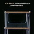 Stackable Storage with Bamboo Top for Kitchen Laundry Room Organization