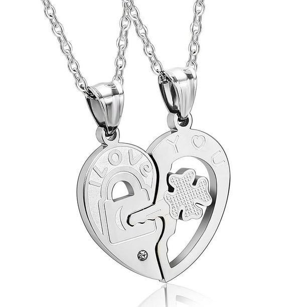 Maya s Grace Two Piece Heart Key Locking I Love You Pendant