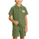 thumbnail image 1 of Odeerbi Niños 2 Piezas Preppy Outfit Oso Bordado Tenis Camisa de Golf y Pantalones Cortos Conjunto de Uniforme Escolar, 1 of 8