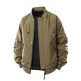 thumbnail image 2 of WIZUTIZ Men's Casual Jacket Solid Color Loose Breathable Zip Collar Long Sleeve Polyester Outerwear Relaxed Fit for Daily Commute Outdoor All-Season Wear Mens Fashion, 2 of 9