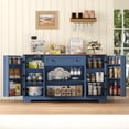 thumbnail image 5 of Homfa 54.3"W Kitchen Storage Cabinet with Adjustable Spice Racks, 4 Door Buffet Sideboard with Large Drawer, Coffee Bar for Dining Room, Blue & Brown, 5 of 7