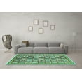thumbnail image 3 of Ahgly Company Machine Washable Indoor Square Abstract Turquoise Blue Modern Area Rugs, 7' Square, 3 of 4