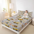 thumbnail image 4 of Homewish Excavator Bulldozer Print Twin Sheet Sets,Construction Vehicle Theme Twin Fitted Sheet,Gray Yellow Flat Sheet For Kids,Microfiber Bedroom Decor,3pcs, 4 of 7