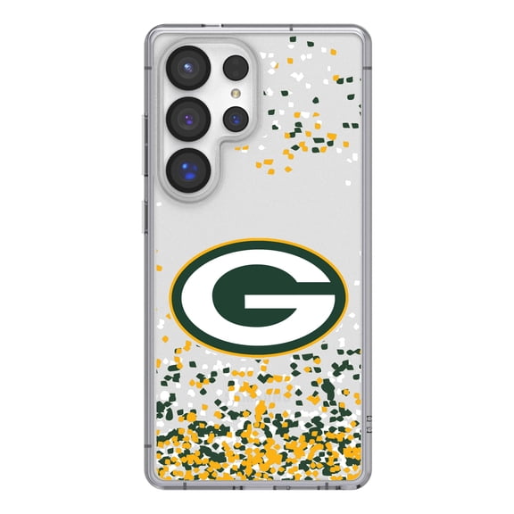 Green Bay Packers Galaxy Clear Case with Confetti Design
