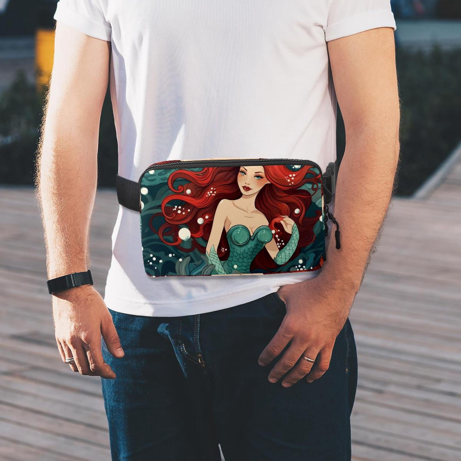 Mermaids Running Belt Fanny Pack Belt Bag with Extension Strap Lightweight Adjustable Unisex